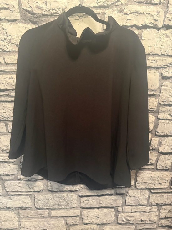 Tuckernuck Pomander Place Faye Blouse Ruffle High Neck Tie Back Bow XL Black - Picture 5 of 11